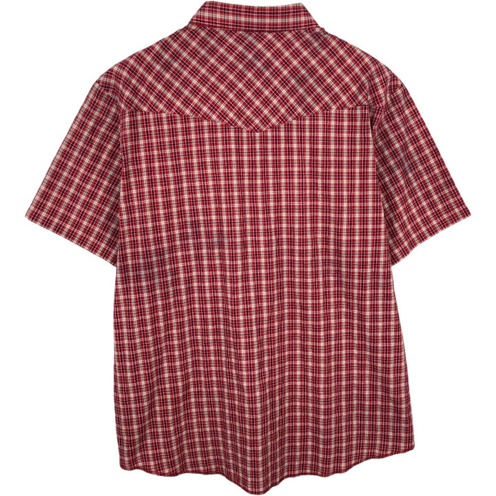Wrangler Western Shirts, Check Pattern, Short Sleeve, Men's Size XL (approx.) unclear red type Vintage Second Hand