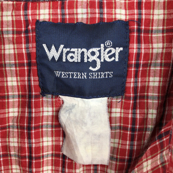 Wrangler Western Shirts, Check Pattern, Short Sleeve, Men's Size XL (approx.) unclear red type Vintage Second Hand