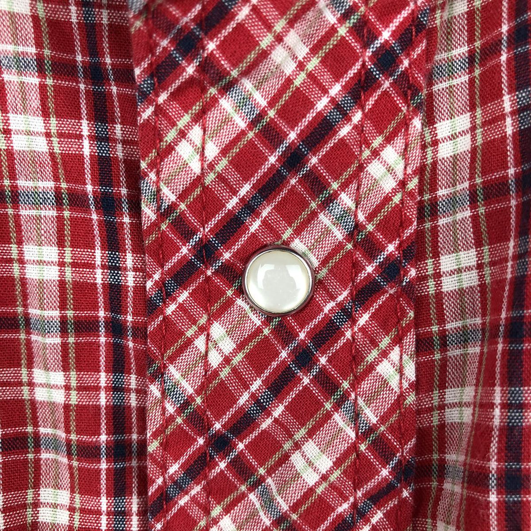 Wrangler Western Shirts, Check Pattern, Short Sleeve, Men's Size XL (approx.) unclear red type Vintage Second Hand