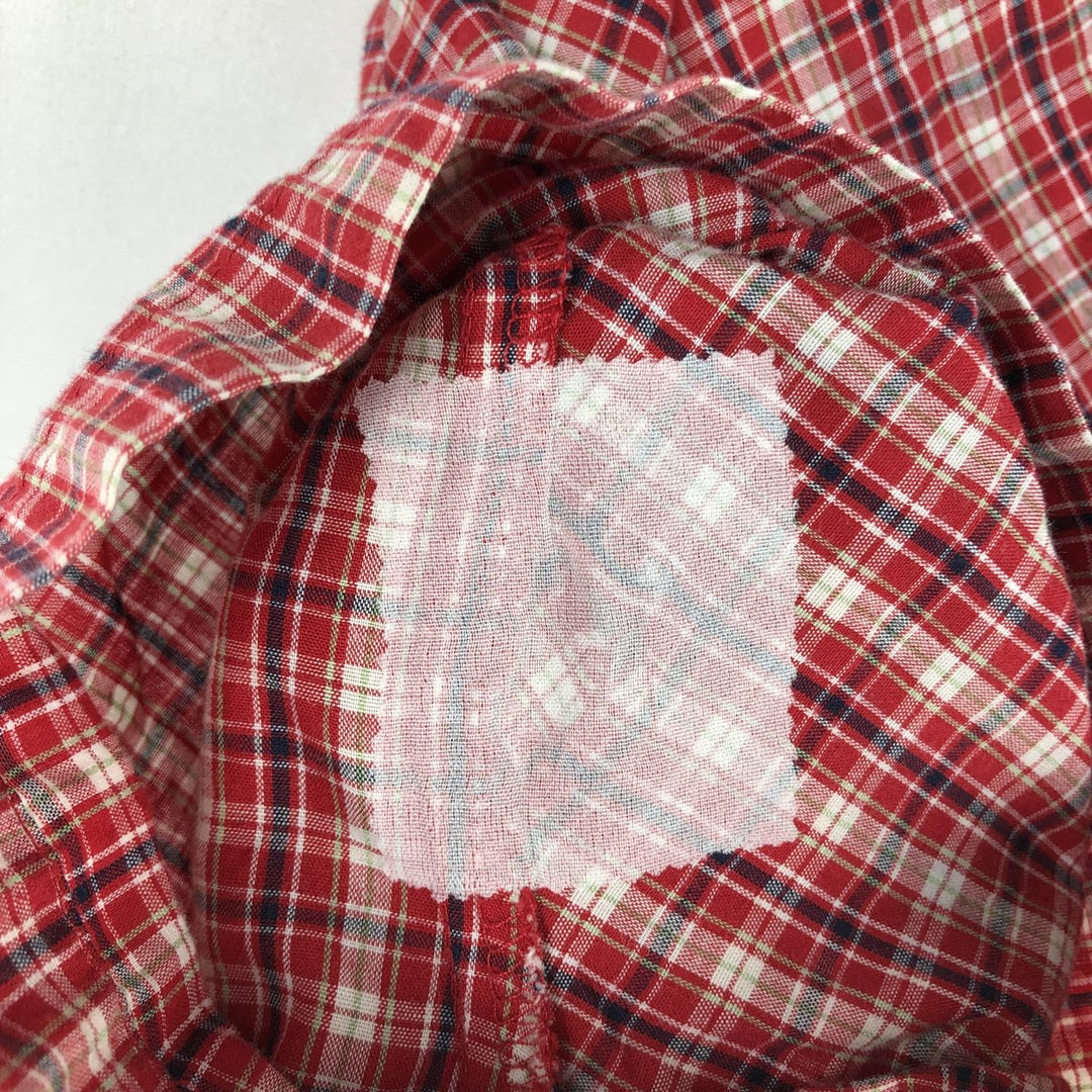 Wrangler Western Shirts, Check Pattern, Short Sleeve, Men's Size XL (approx.) unclear red type Vintage Second Hand