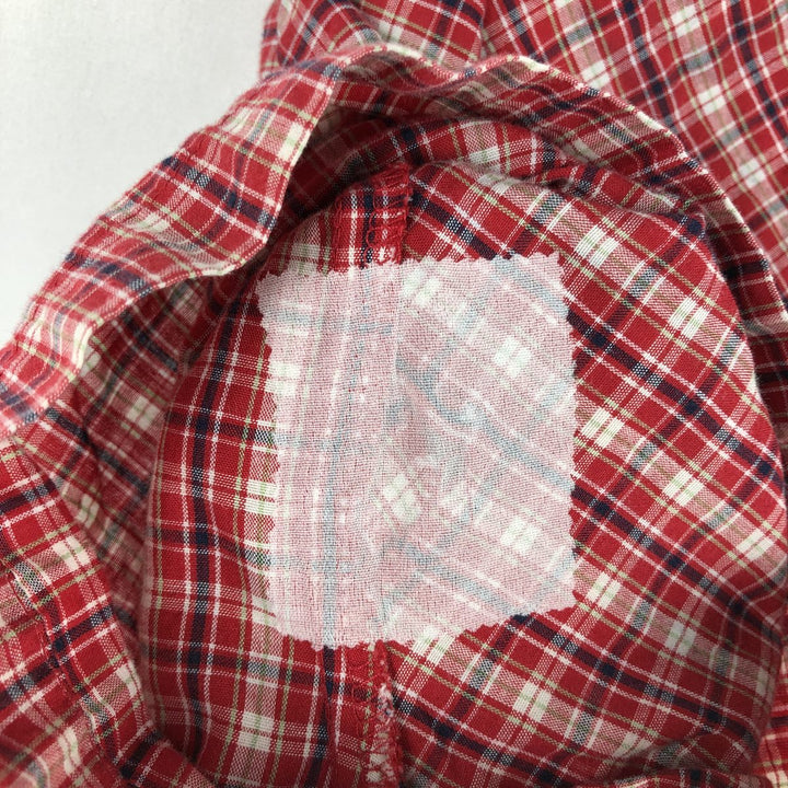 Wrangler Western Shirts, Check Pattern, Short Sleeve, Men's Size XL (approx.) unclear red type Vintage Second Hand
