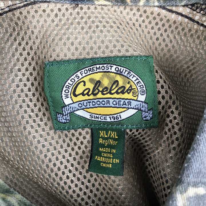 90s-00'S Cabelas Camouflage Pattern Realtree Camo Short-Sleeve Button-Down Shirt Men's XL (approx.) Vintage cotton Khaki type Vintage Second Hand