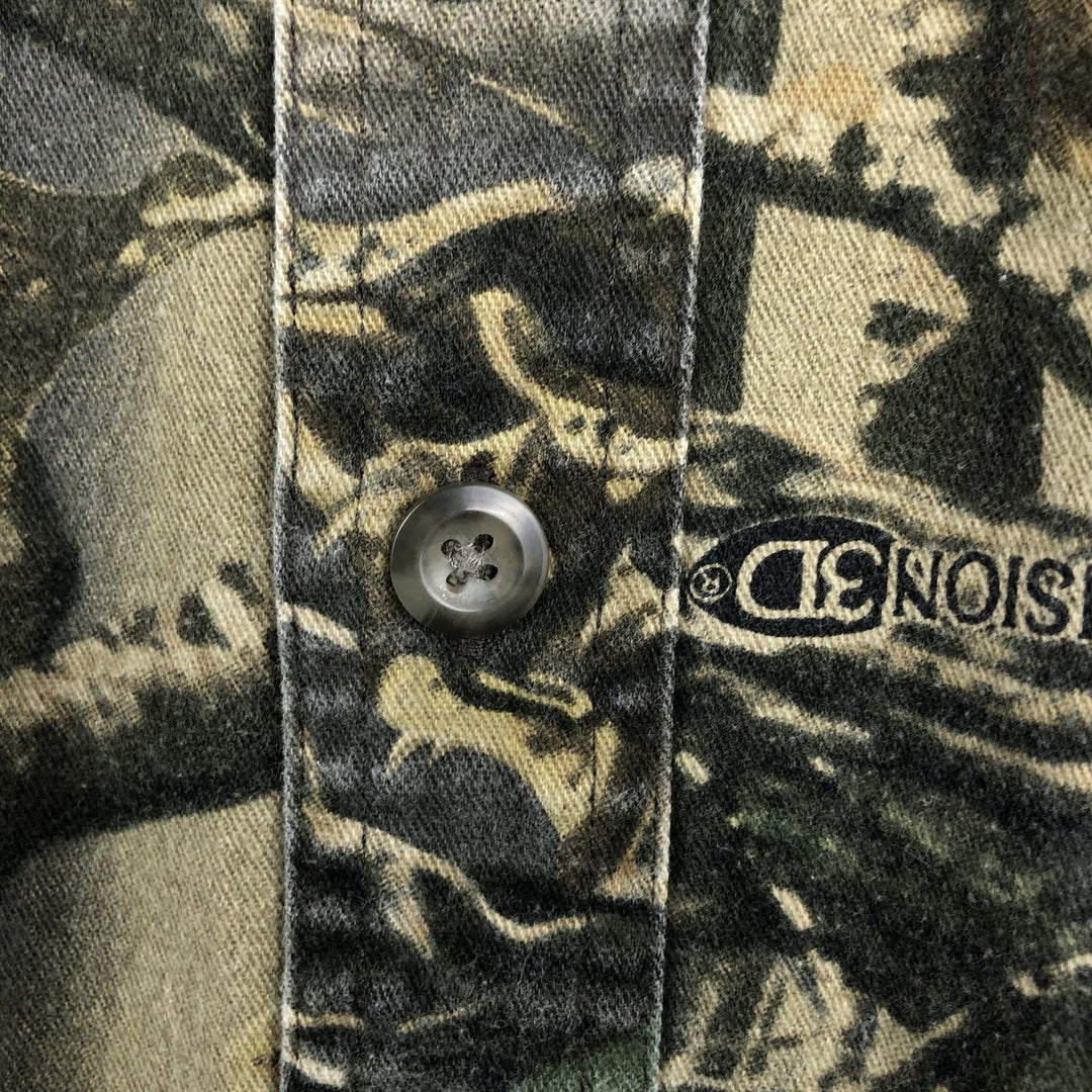 90s-00'S Cabelas Camouflage Pattern Realtree Camo Short-Sleeve Button-Down Shirt Men's XL (approx.) Vintage cotton Khaki type Vintage Second Hand