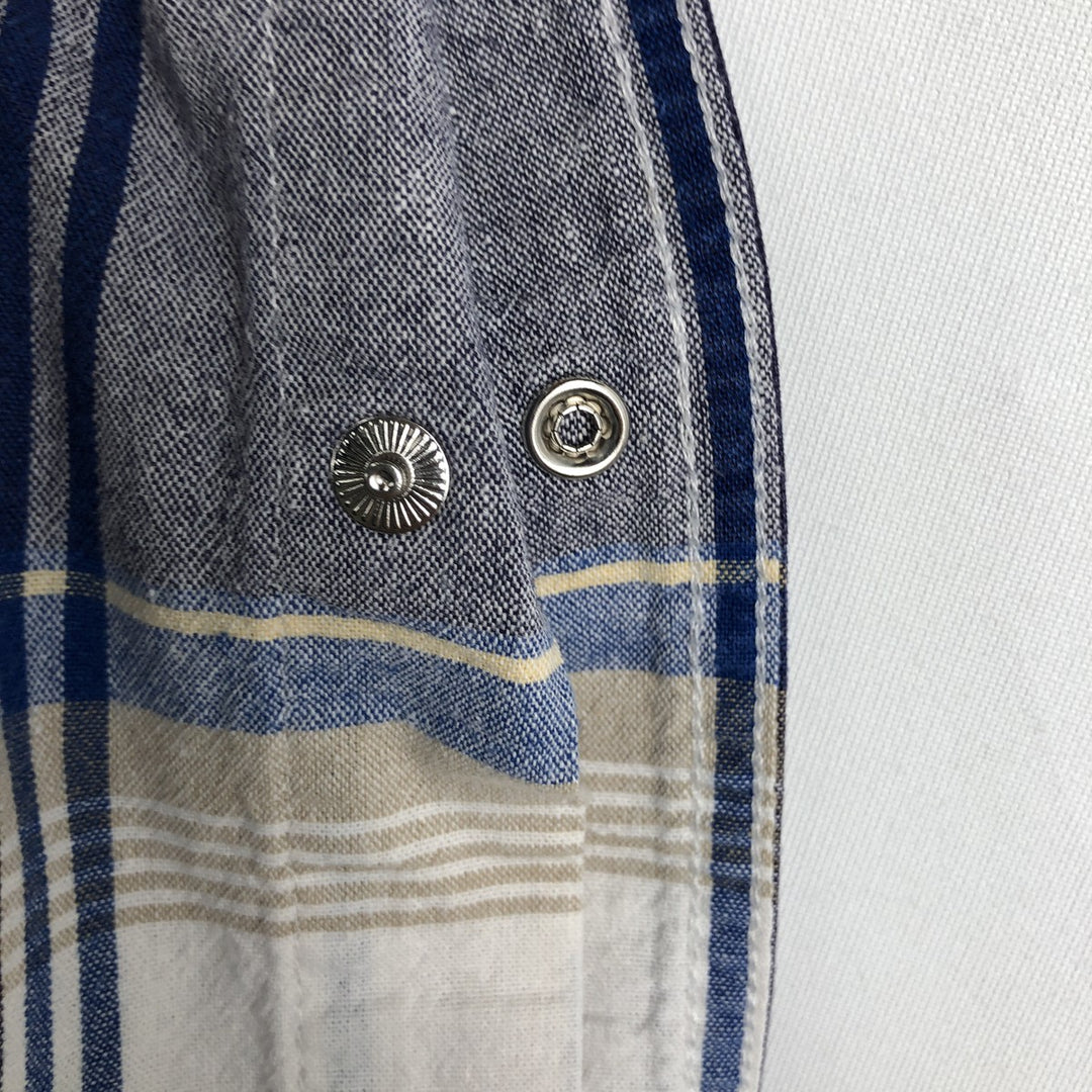 Wrangler Western Shirts, Check Pattern, Short Sleeve, Men's Size XL (approx.) unclear navy blue type Vintage Second Hand