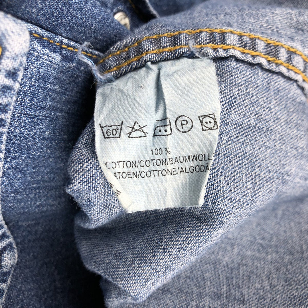Lee Short-Sleeve Denim Western Shirt, Men's Size L (approx.) cotton blue type Vintage Second Hand