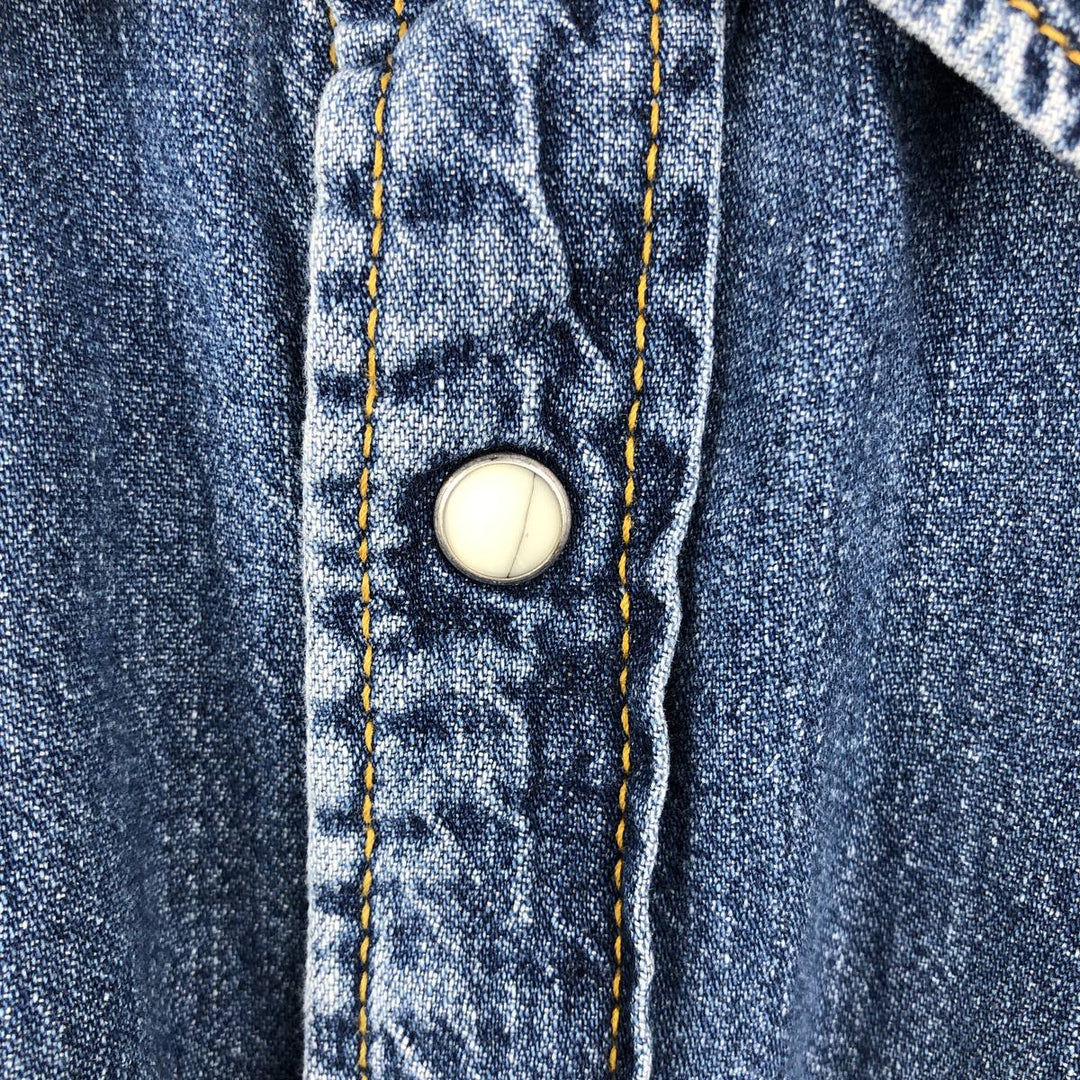 Lee Short-Sleeve Denim Western Shirt, Men's Size L (approx.) cotton blue type Vintage Second Hand