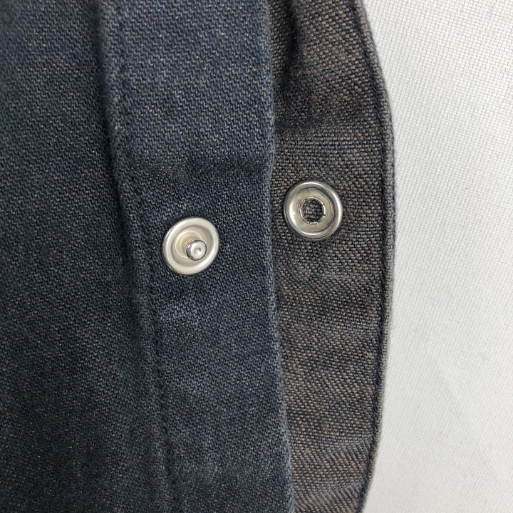 Lee Short-Sleeve Denim Western Shirt, Men's Size L (approx.) cotton black type Vintage Second Hand