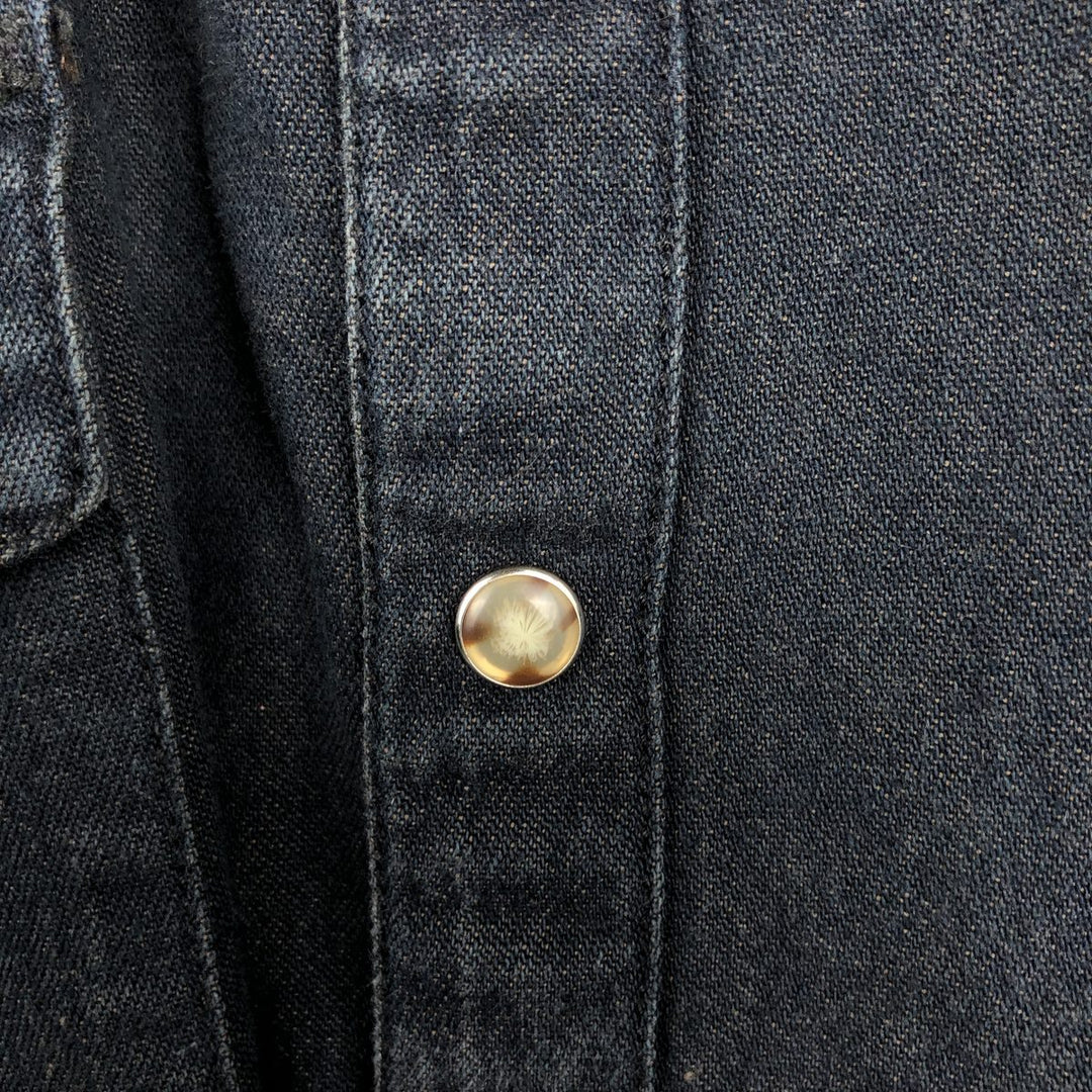 Lee Short-Sleeve Denim Western Shirt, Men's Size L (approx.) cotton black type Vintage Second Hand