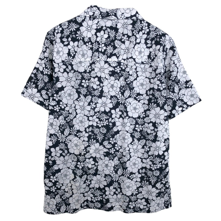 GAP all-over floral print open-collar Hawaiian Aloha shirt, boxy fit, men's size M. linen white type Vintage Second Hand