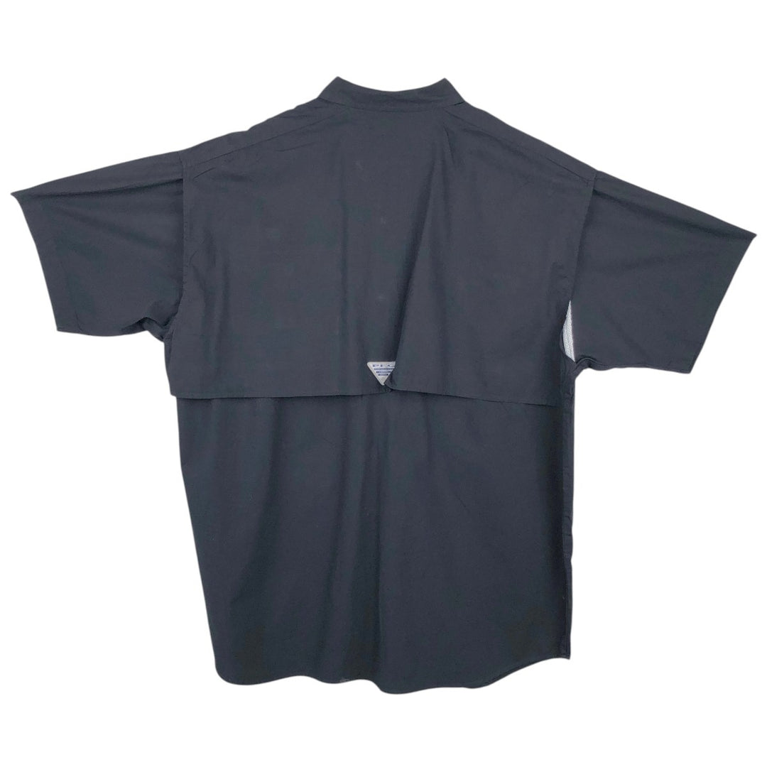 Columbia PFG Short Sleeve Fishing Shirt, Men's Size L cotton black type Vintage Second Hand