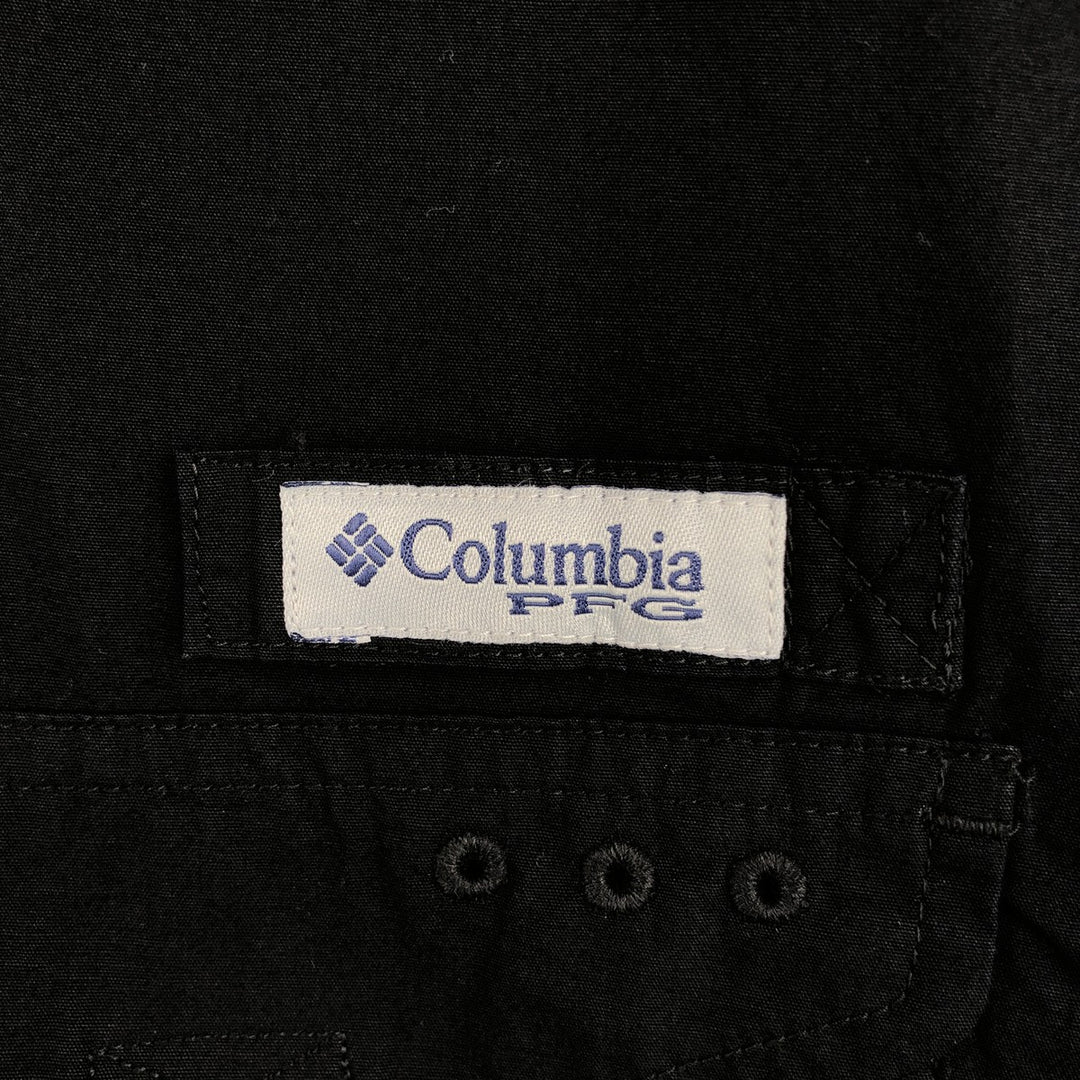 Columbia PFG Short Sleeve Fishing Shirt, Men's Size L cotton black type Vintage Second Hand