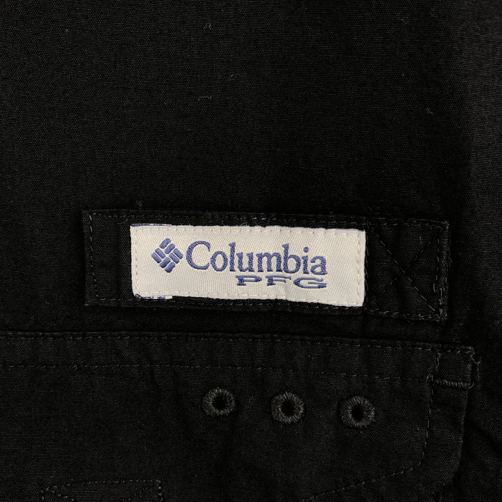Columbia PFG Short Sleeve Fishing Shirt, Men's Size L cotton black type Vintage Second Hand