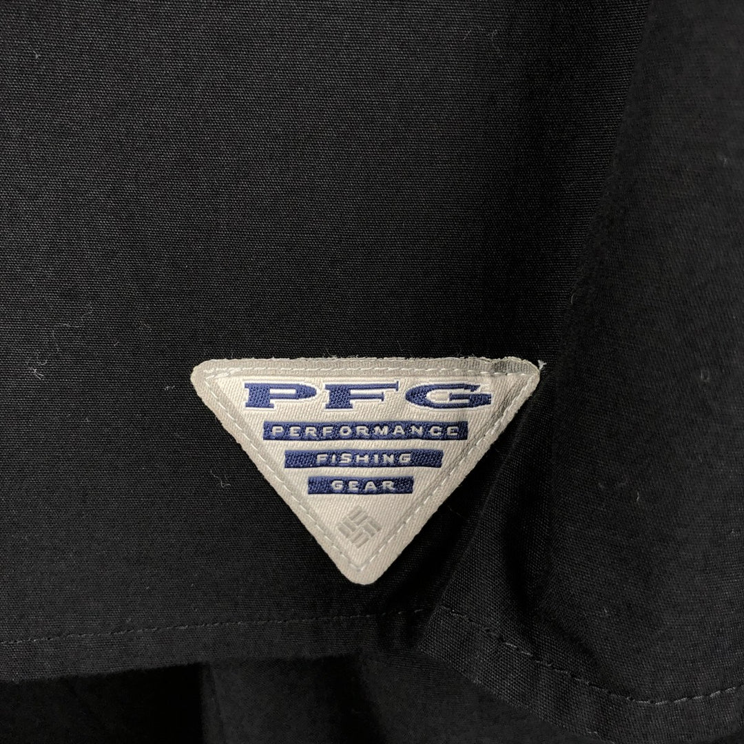 Columbia PFG Short Sleeve Fishing Shirt, Men's Size L cotton black type Vintage Second Hand