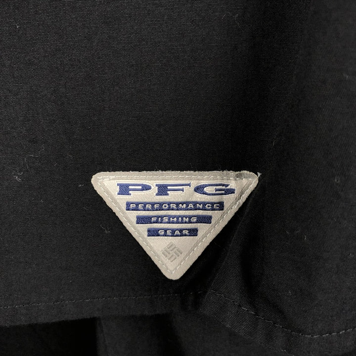 Columbia PFG Short Sleeve Fishing Shirt, Men's Size L cotton black type Vintage Second Hand