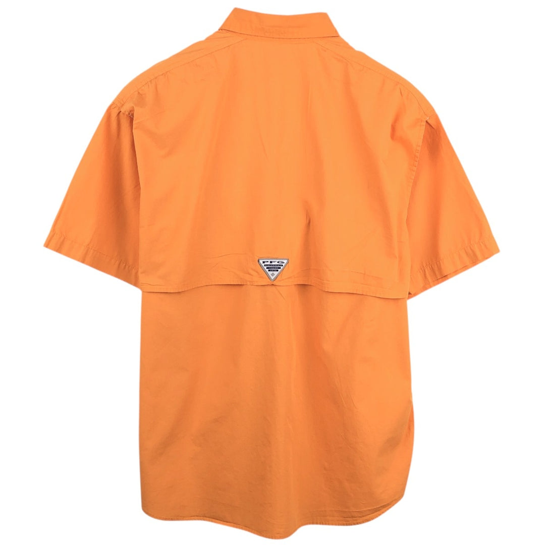 Columbia PFG Short-Sleeve Fishing Shirt, Men's Size S (approx.) cotton orange type Vintage Second Hand