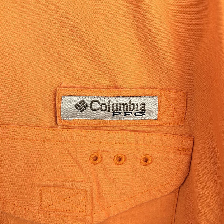 Columbia PFG Short-Sleeve Fishing Shirt, Men's Size S (approx.) cotton orange type Vintage Second Hand