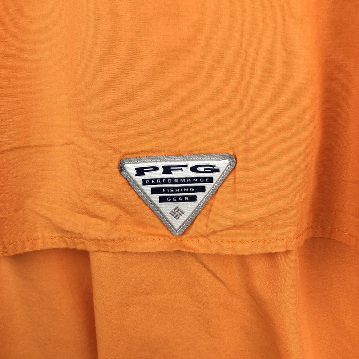 Columbia PFG Short-Sleeve Fishing Shirt, Men's Size S (approx.) cotton orange type Vintage Second Hand