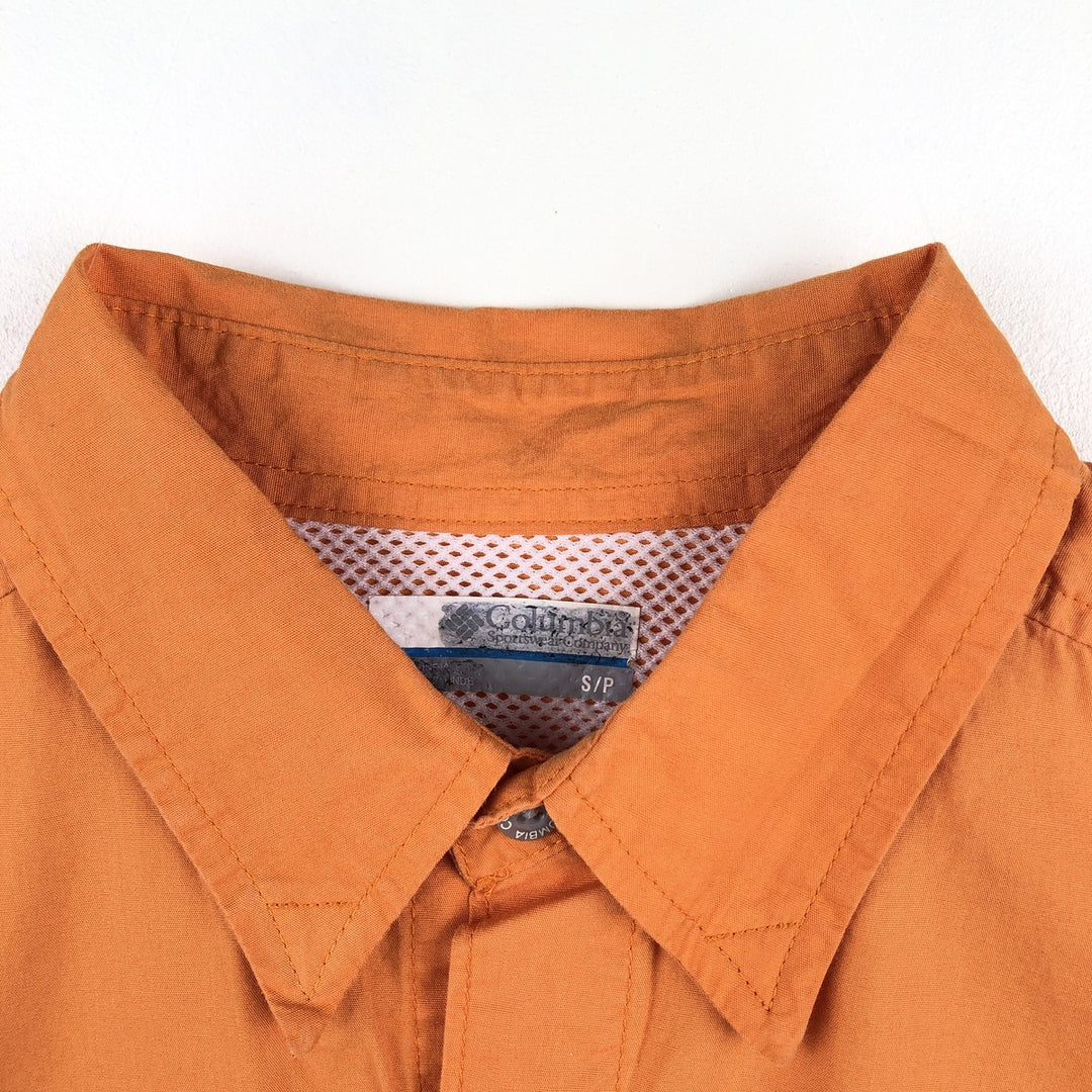 Columbia PFG Short-Sleeve Fishing Shirt, Men's Size S (approx.) cotton orange type Vintage Second Hand