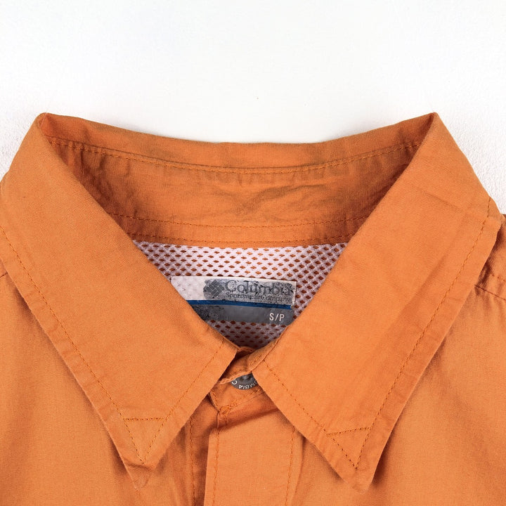 Columbia PFG Short-Sleeve Fishing Shirt, Men's Size S (approx.) cotton orange type Vintage Second Hand
