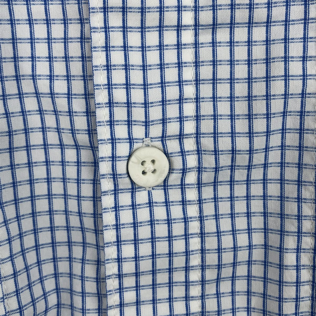 Columbia PFG Check Pattern OMNI-SHADE Button-Down Short-Sleeve Fishing Shirt (Men's Size L) polyester white type Vintage Second Hand
