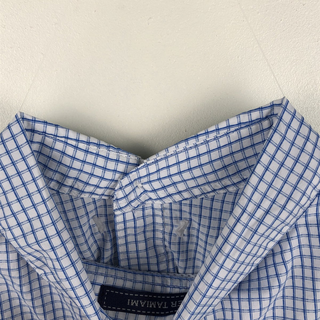 Columbia PFG Check Pattern OMNI-SHADE Button-Down Short-Sleeve Fishing Shirt (Men's Size L) polyester white type Vintage Second Hand