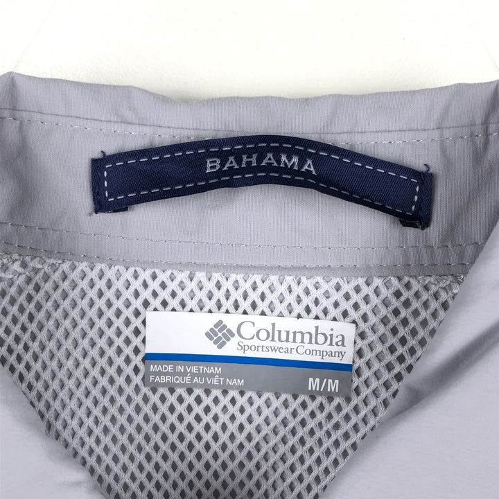 Columbia PFG OMNI-SHADE Bahama Shirt, Button-Down, Short-Sleeve Fishing Shirt, Men's Size M (approx.) Nylon gray type Vintage Second Hand