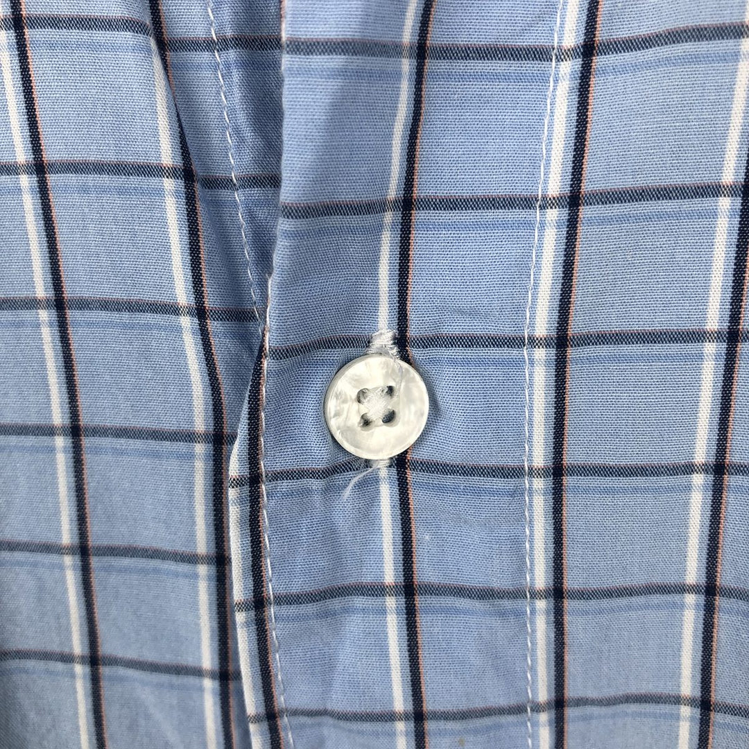 Columbia PFG Check Pattern OMNI-SHADE Button-Down Short-Sleeve Fishing Shirt (Men's Size M) cotton Blue type light blue Vintage Second Hand