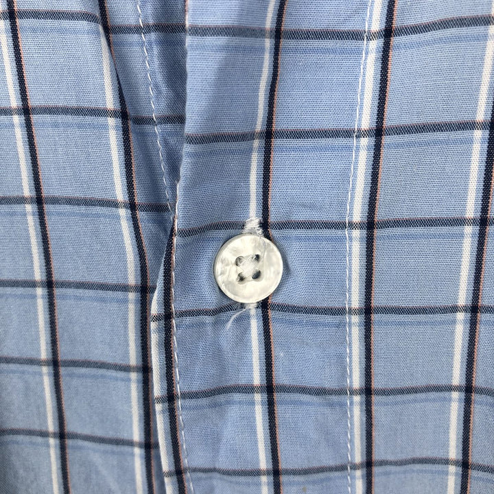 Columbia PFG Check Pattern OMNI-SHADE Button-Down Short-Sleeve Fishing Shirt (Men's Size M) cotton Blue type light blue Vintage Second Hand