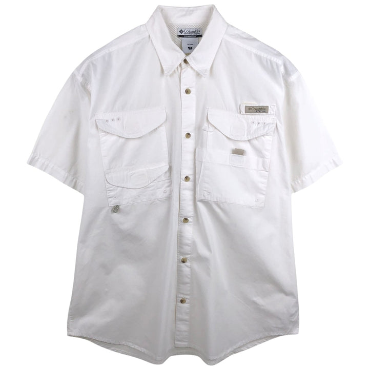 Columbia PFG Short Sleeve Fishing Shirt, Men's M Size cotton white type Vintage Second Hand