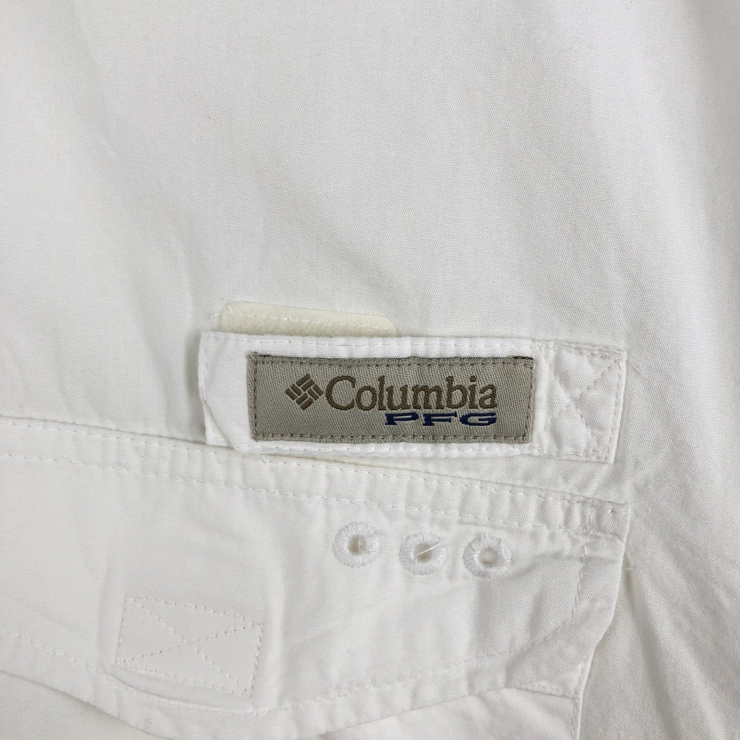 Columbia PFG Short Sleeve Fishing Shirt, Men's M Size cotton white type Vintage Second Hand