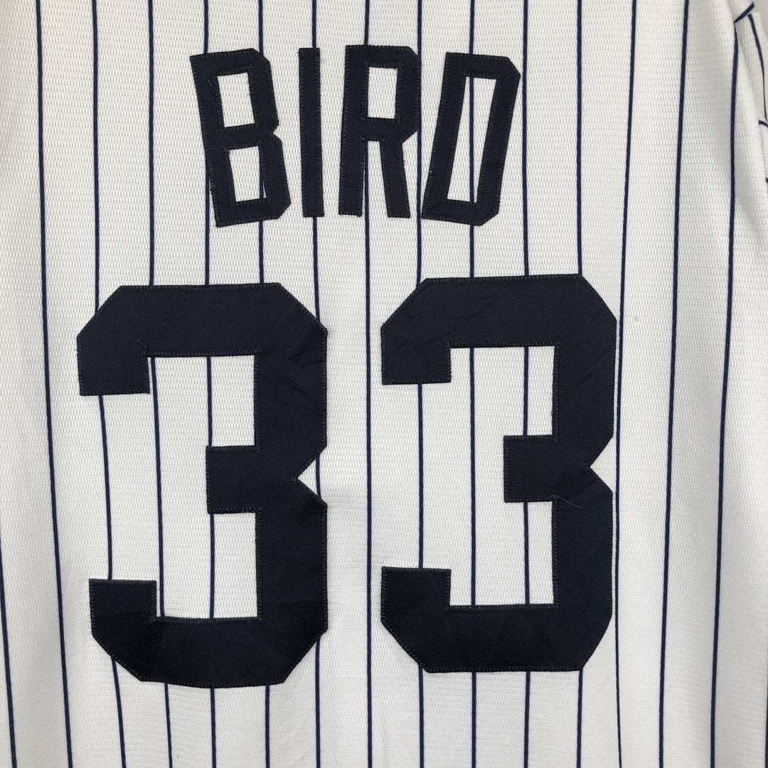 Majestic MLB New York Yankees Greg Bird Stripe Pattern Game Shirt Baseball Shirt Made in USA Men's Size M unclear white type Vintage Second Hand