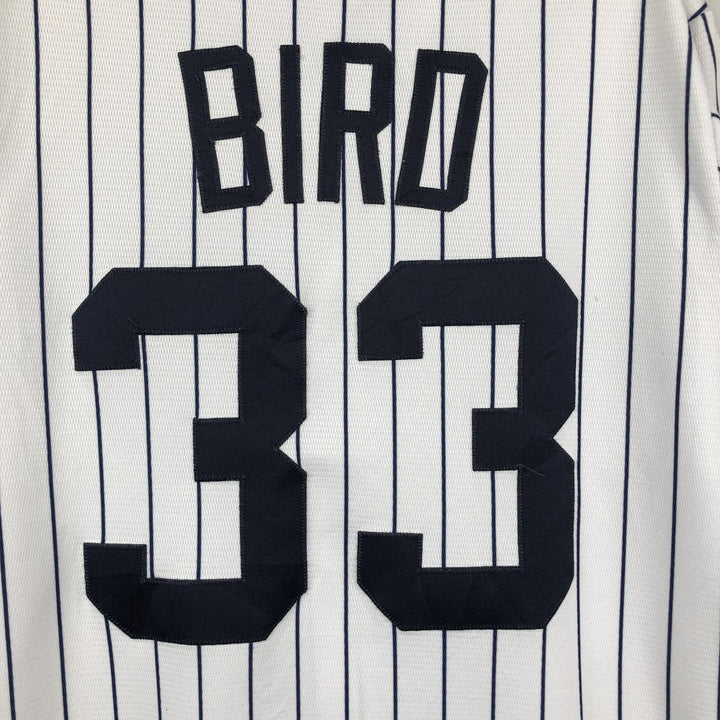 Majestic MLB New York Yankees Greg Bird Stripe Pattern Game Shirt Baseball Shirt Made in USA Men's Size M unclear white type Vintage Second Hand