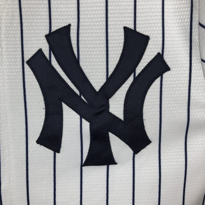Majestic MLB New York Yankees Greg Bird Stripe Pattern Game Shirt Baseball Shirt Made in USA Men's Size M unclear white type Vintage Second Hand