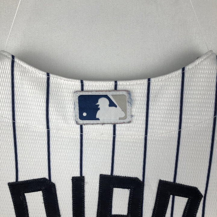 Majestic MLB New York Yankees Greg Bird Stripe Pattern Game Shirt Baseball Shirt Made in USA Men's Size M unclear white type Vintage Second Hand