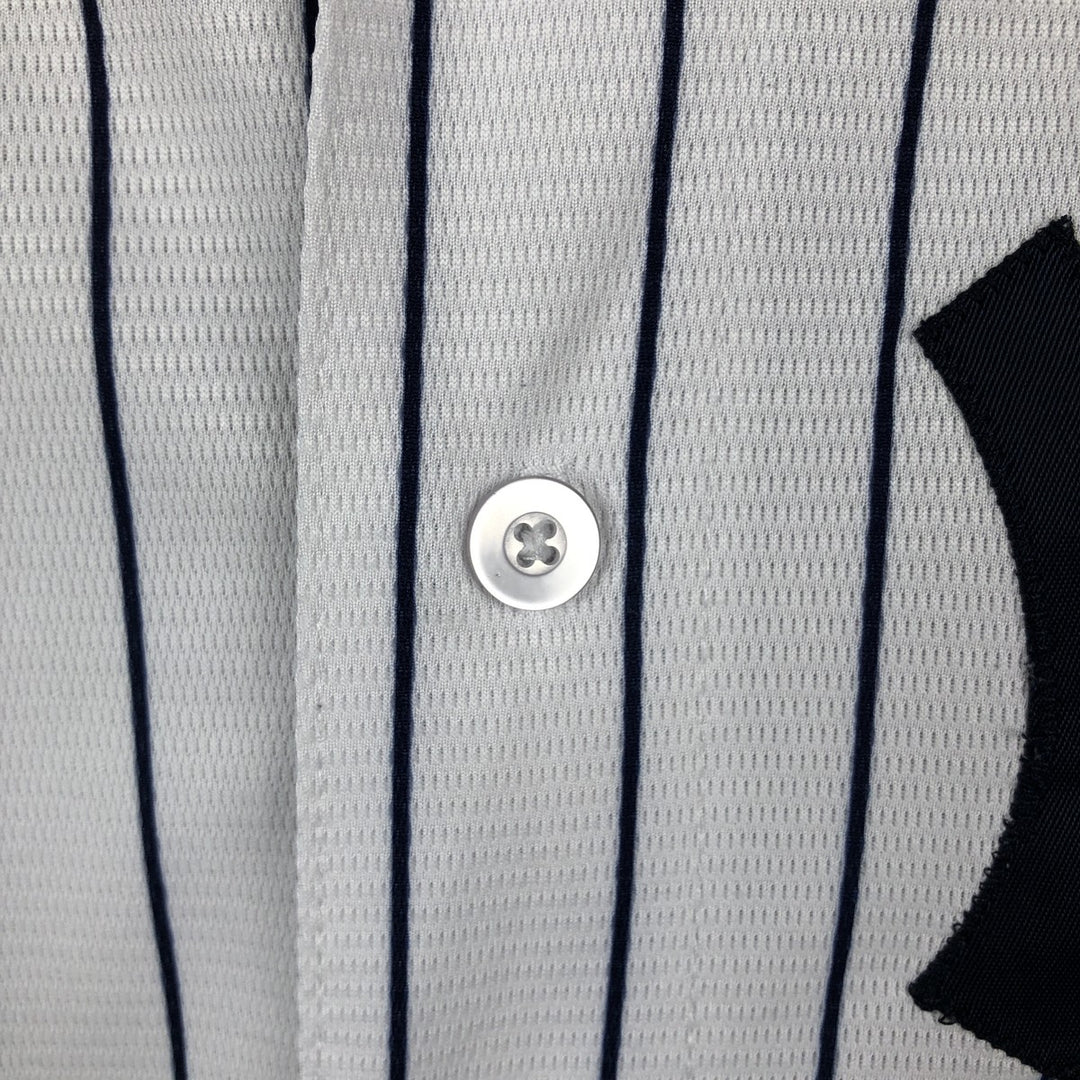 Majestic MLB New York Yankees Greg Bird Stripe Pattern Game Shirt Baseball Shirt Made in USA Men's Size M unclear white type Vintage Second Hand