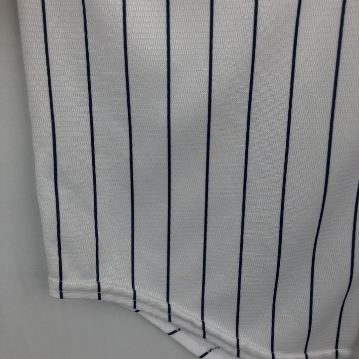 Majestic MLB New York Yankees Greg Bird Stripe Pattern Game Shirt Baseball Shirt Made in USA Men's Size M unclear white type Vintage Second Hand