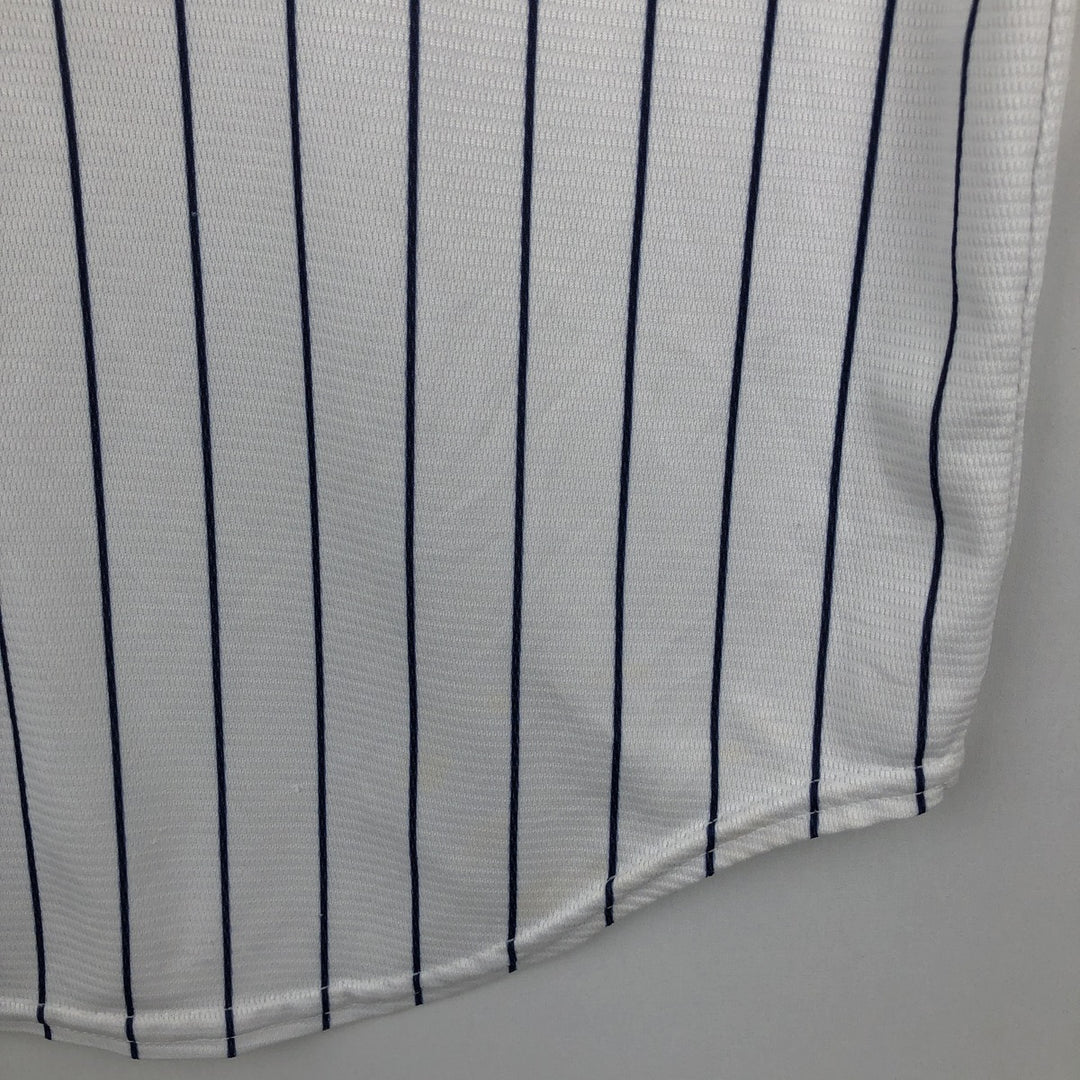 Majestic MLB New York Yankees Greg Bird Stripe Pattern Game Shirt Baseball Shirt Made in USA Men's Size M unclear white type Vintage Second Hand