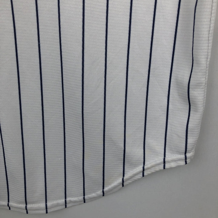 Majestic MLB New York Yankees Greg Bird Stripe Pattern Game Shirt Baseball Shirt Made in USA Men's Size M unclear white type Vintage Second Hand