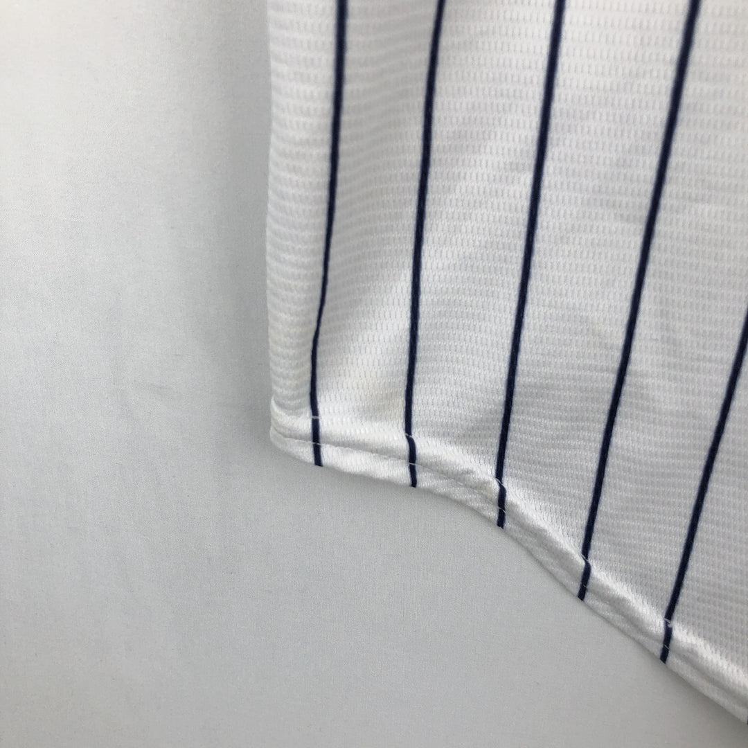 Majestic MLB New York Yankees Greg Bird Stripe Pattern Game Shirt Baseball Shirt Made in USA Men's Size M unclear white type Vintage Second Hand