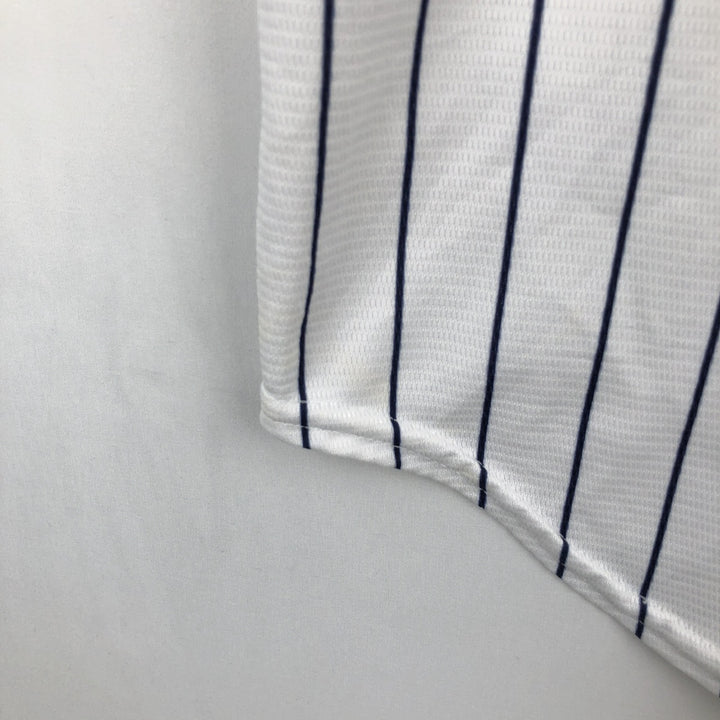 Majestic MLB New York Yankees Greg Bird Stripe Pattern Game Shirt Baseball Shirt Made in USA Men's Size M unclear white type Vintage Second Hand