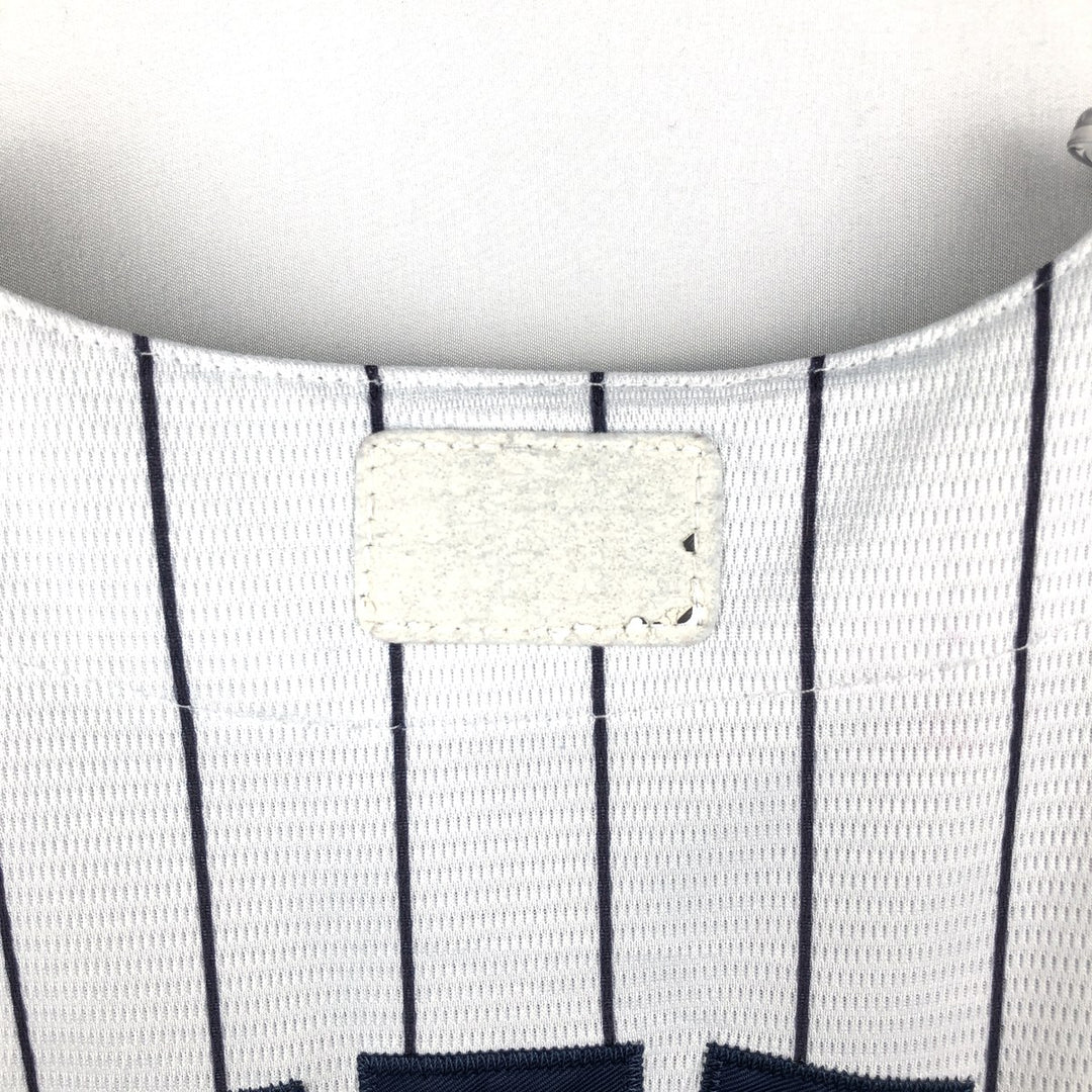 Majestic MLB New York Yankees Derek Jeter Stripe Pattern Game Shirt Baseball Shirt Men's XL (approx.) unclear white type Vintage Second Hand
