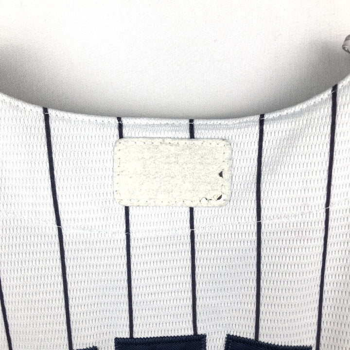 Majestic MLB New York Yankees Derek Jeter Stripe Pattern Game Shirt Baseball Shirt Men's XL (approx.) unclear white type Vintage Second Hand