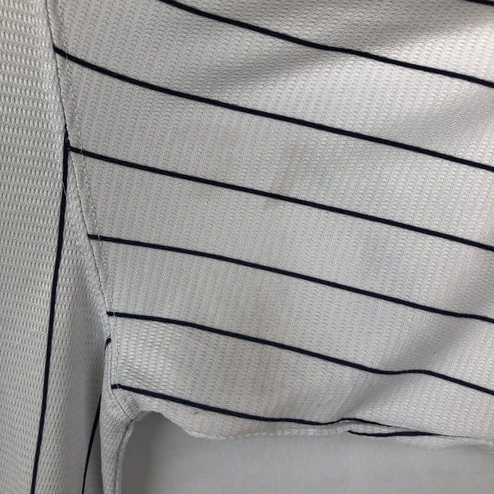 Majestic MLB New York Yankees Derek Jeter Stripe Pattern Game Shirt Baseball Shirt Men's XL (approx.) unclear white type Vintage Second Hand