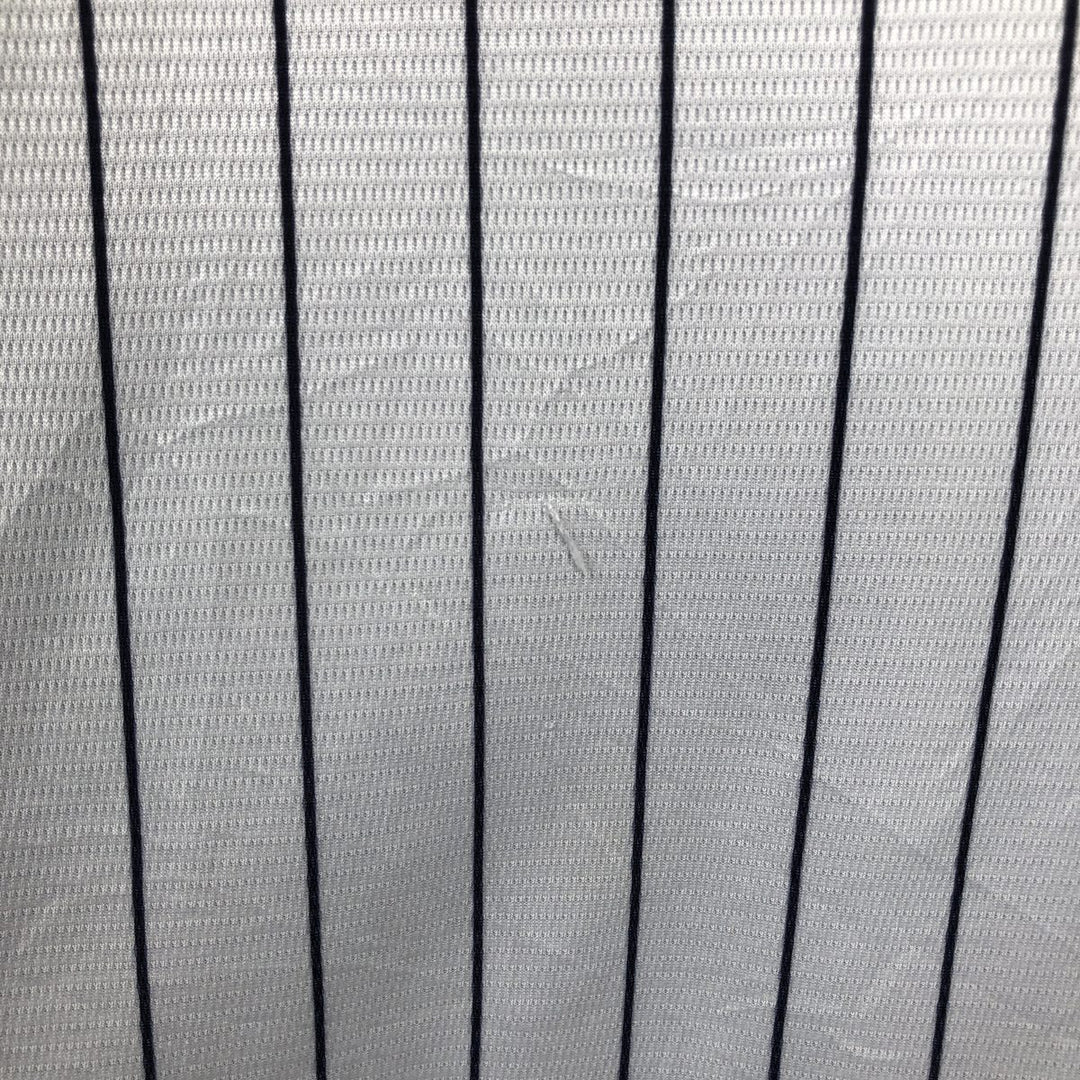 Majestic MLB New York Yankees Derek Jeter Stripe Pattern Game Shirt Baseball Shirt Men's XL (approx.) unclear white type Vintage Second Hand