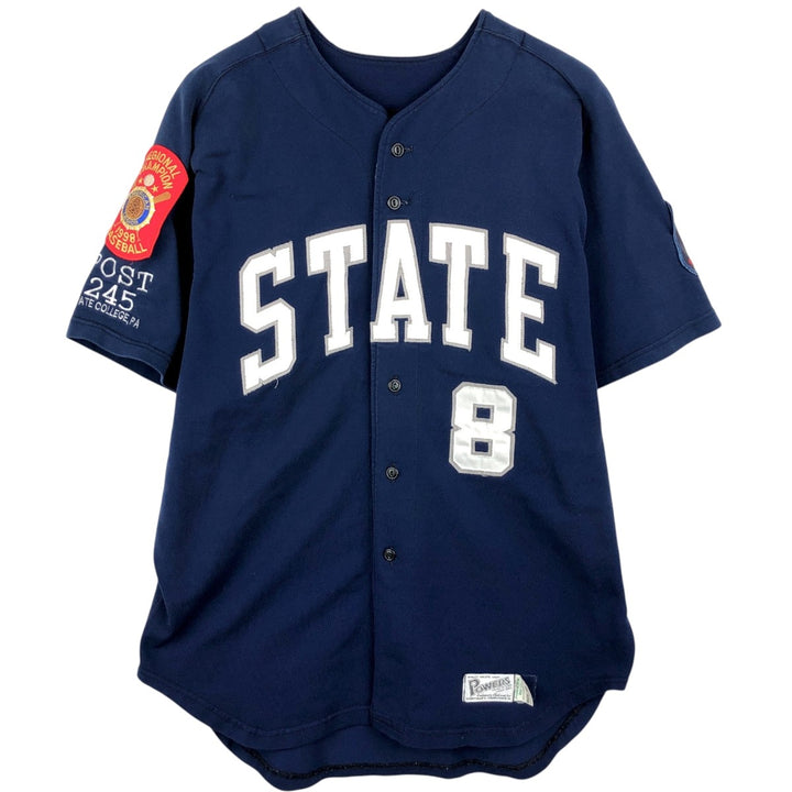 Powers Athletic Wear College Game Shirt Baseball Shirt Made in USA Men's XXL equivalent unclear navy blue type Vintage Second Hand