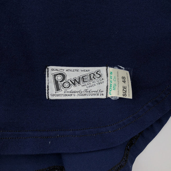 Powers Athletic Wear College Game Shirt Baseball Shirt Made in USA Men's XXL equivalent unclear navy blue type Vintage Second Hand