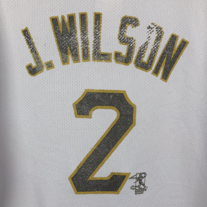 Majestic MLB Pittsburgh Pirates Jack Wilson Game Shirt Baseball Shirt Men's Size M unclear white type Vintage Second Hand