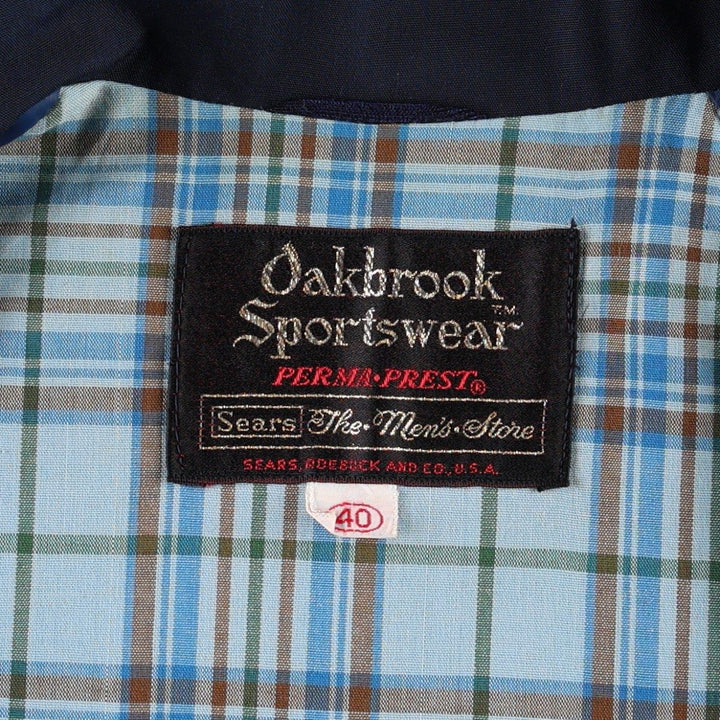 ~90'S Sears Oakbrook Sportswear Harrington Jacket Swing Top Men's Size L Vintage unclear navy blue type Vintage Second Hand