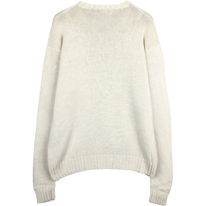 Ralph Lauren POLO by Ralph Lauren V-neck Pima cotton knit sweater, men's size M Pima Cotton white type Vintage Second Hand