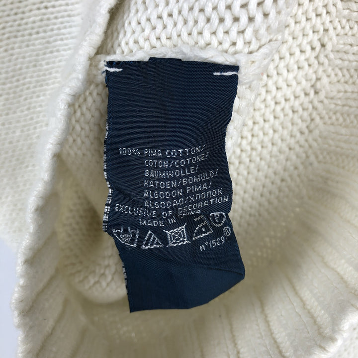 Ralph Lauren POLO by Ralph Lauren V-neck Pima cotton knit sweater, men's size M Pima Cotton white type Vintage Second Hand